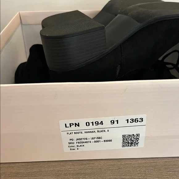 JustFab Black Over the Knee Boots with Faux Suede Texture - Picture 6 of 6